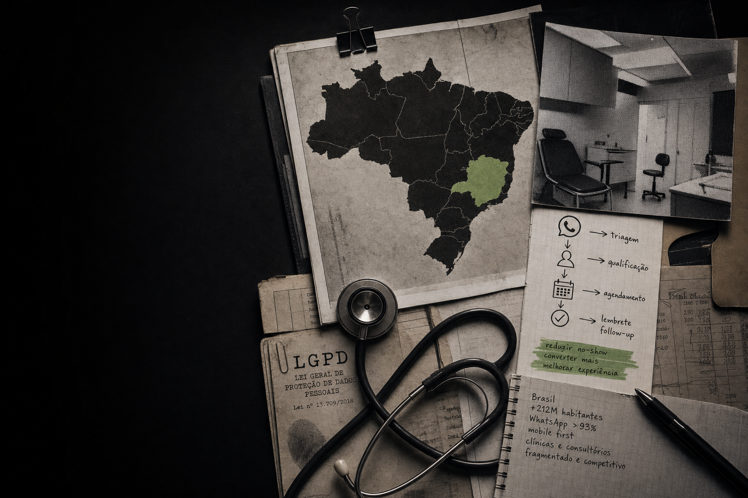 AI intake and follow-up concierge for Brazilian clinics hero